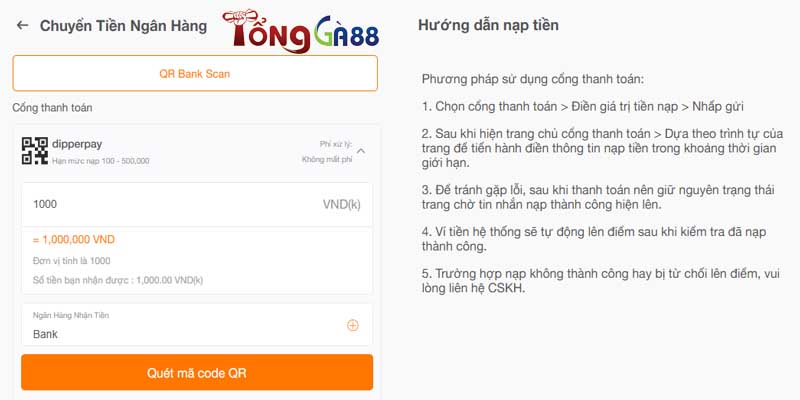 nạp tiền tổng gà 88